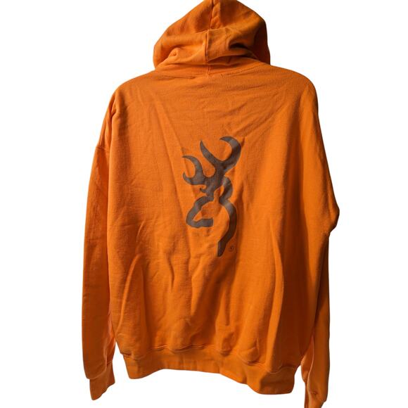 Browning Orange Hoodie Mens 2XL Hunting Sweatshirt Pullover Hiking Kangaroo - Picture 3 of 14